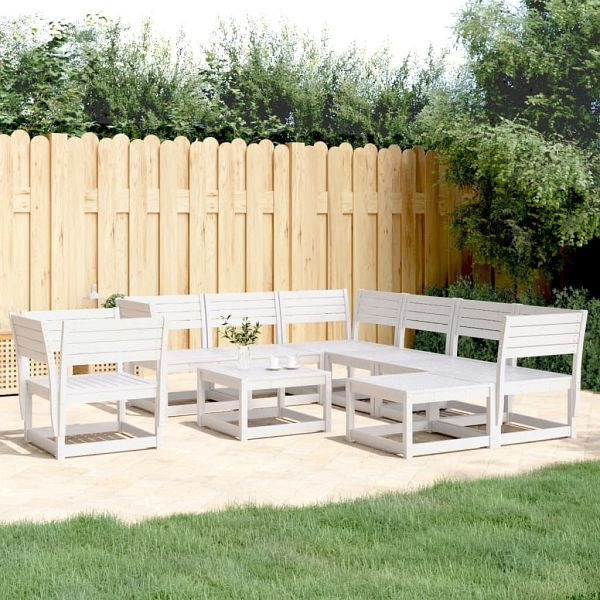 vidaXL 8-teilig Garten-Lounge-Set Weiß Massivholz Kiefer, 3216941