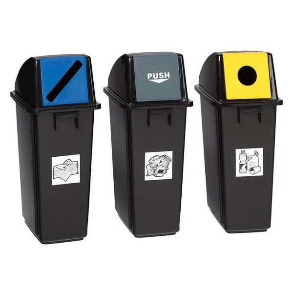 Stein HGS Abfallbehälter -Cubo Lazaro-, Restmüll, selbstschließende Klappe, grau, 28010