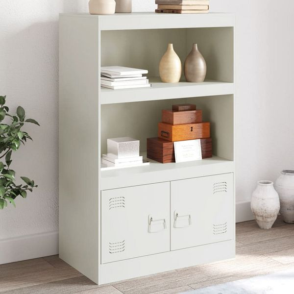 vidaXL Sideboard Weiß 67x39x107 cm Stahl, Material: Kaltgewalzter Stahl, 841672