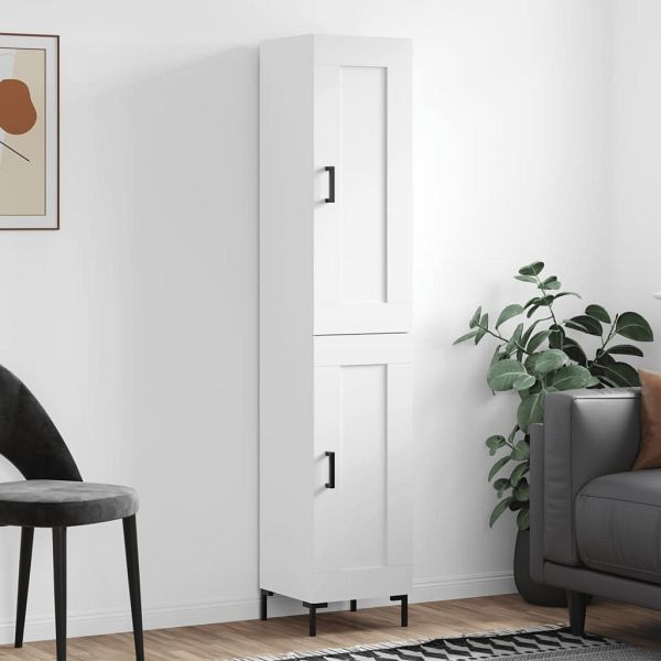 vidaXL Highboard Weiß 34,5x34x180 cm Holzwerkstoff, 3200449