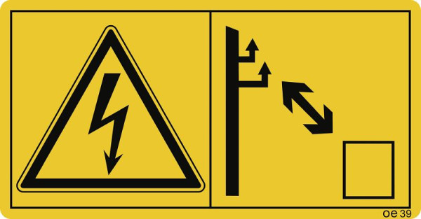 Moedel Ausreichenden Abstand zu elektrischen..., Folie, 116x60 mm, VE: 2 Stück/Bogen, 69745