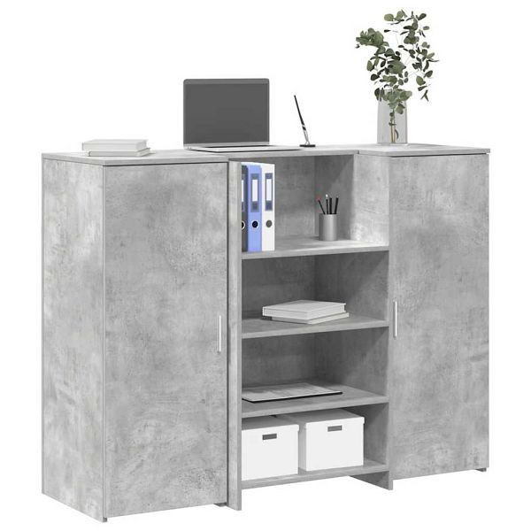 vidaXL Empfangstheke Betongrau 135x50x103,5 cm Holzwerkstoff, 3324190