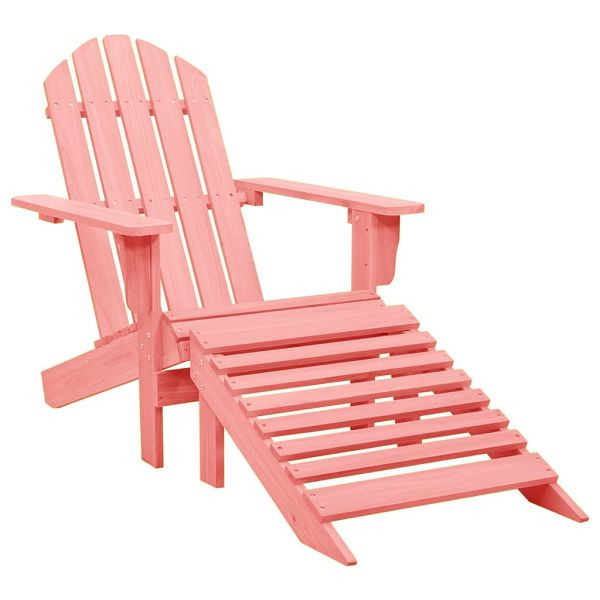 vidaXL Adirondack-Gartenstuhl mit Fußteil Massivholz Tanne Rosa, 315867