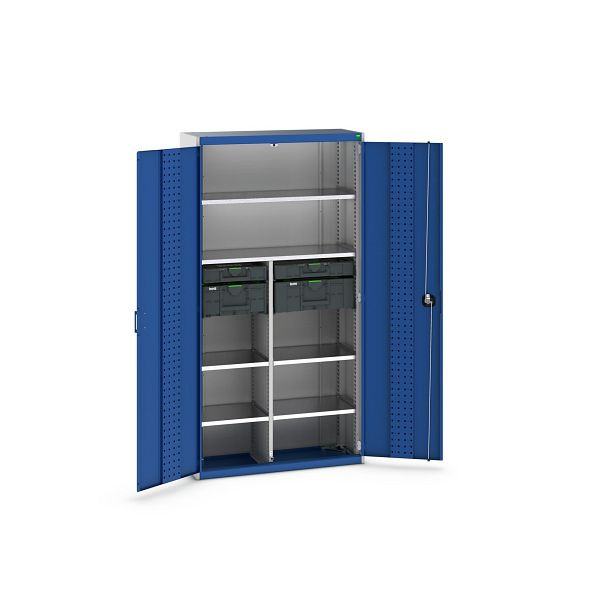 bott cubio Koffer-Flügeltürenschrank bestückt mit 2x Systainer3 / 2x Organizer, BxTxH: 1050x400x2000mm, RAL 7035 / RAL 5010, 40032040.11V