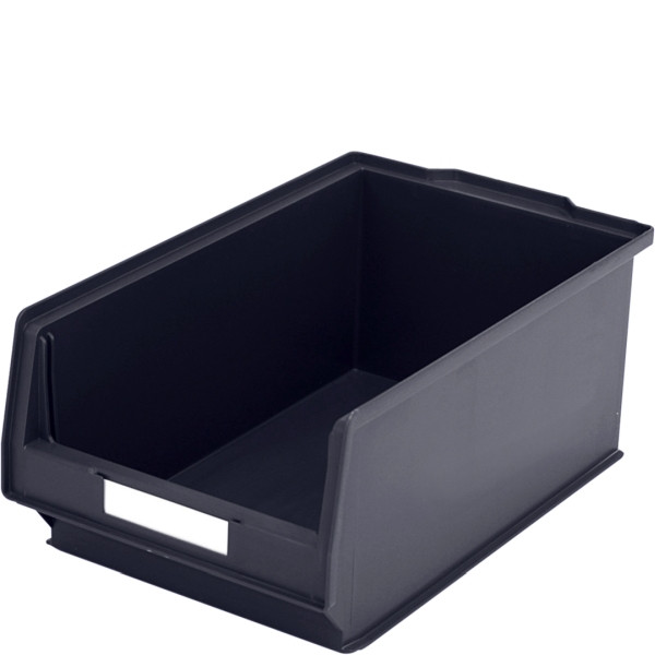 BITO Sichtlagerkasten PK Set inklusive Etikett /PK3 350x210x145 schwarz Mahlgut inklusive Etikett, 10 Stück, C0250-0017