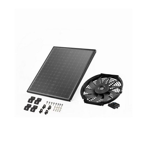 VEVOR Solar Abführung Ventilator Belüftung Lüfter Φ340x70mm inkl. Thermostat, TYNWZFJ12YC50ONXMV2