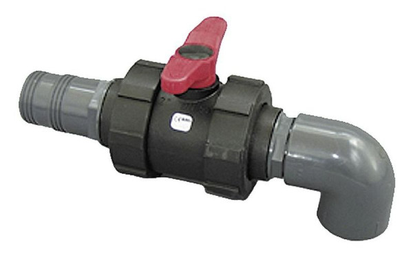 Cemo Schlauchabsperrhahn 2x60 mm, Zubehör für GFK-Fässer, 1681, 4052886229330