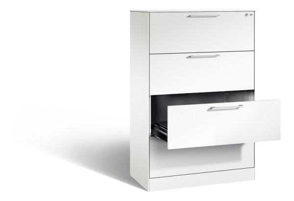C+P Karteischrank Asisto, H1310xB800xT435mm, Farbe: Verkehrsweiß, Bügelgriff, 146023-422 S10040