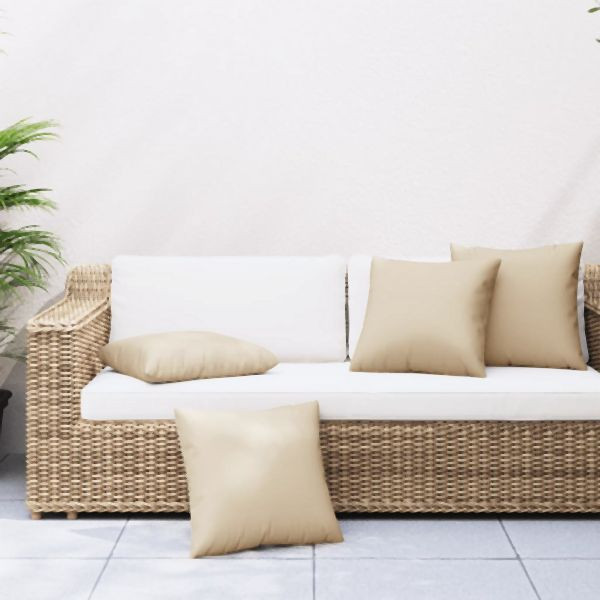 vidaXL Sofakissen 4 Stück Beige 60x60 cm Abmessung Stoff, 360406