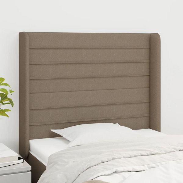 vidaXL Kopfteil mit Ohren Taupe 103x16x118/128 cm Stoff, 3119714