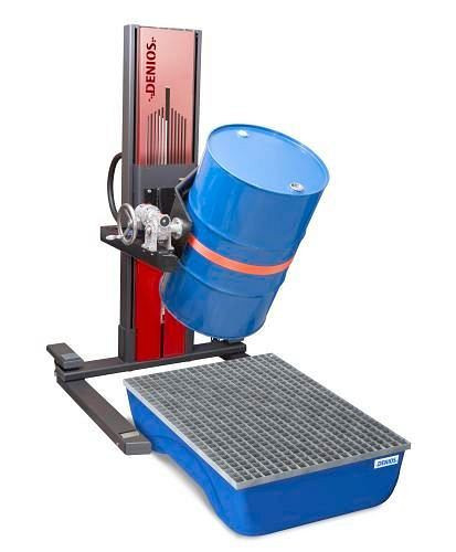 DENIOS Fasslifter Secu Ex Typ W drehbar für 60-bis 220-Liter-Fässer, breites Fahrwerk, H 1635 mm, ATEX, 236571