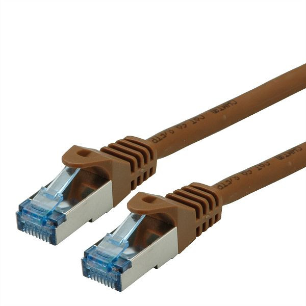 ROLINE Patchkabel Kategorie 6A S/FTP (PiMF), Component Level, LSOH, braun, 0,5 m, 21.15.2880