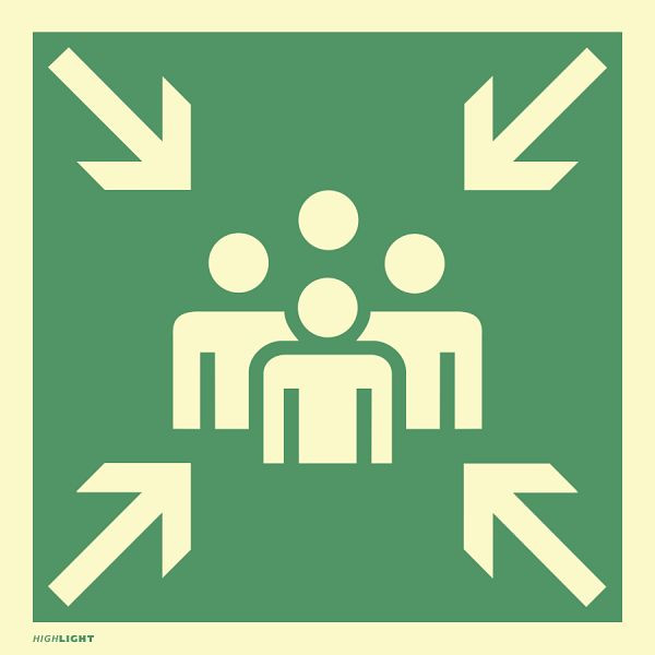 Moedel Sammelstelle, Aluminium, langnachleuchtend, 160-mcd, 400x400 mm, 60616