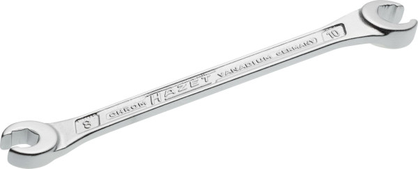 Hazet Doppel-Ringschlüssel, offen, Außen-Sechskant Profil, 8 x 10 mm, 612-8X10