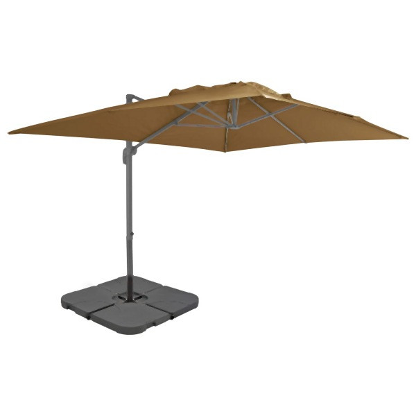 vidaXL Sonnenschirm mit Schirmständer Taupe, Schwarz, 276349