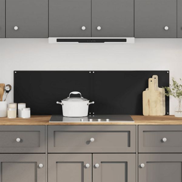 vidaXL Küchenrückwände 2 Stück Schwarz 70x40 cm Hartglas, 3315795