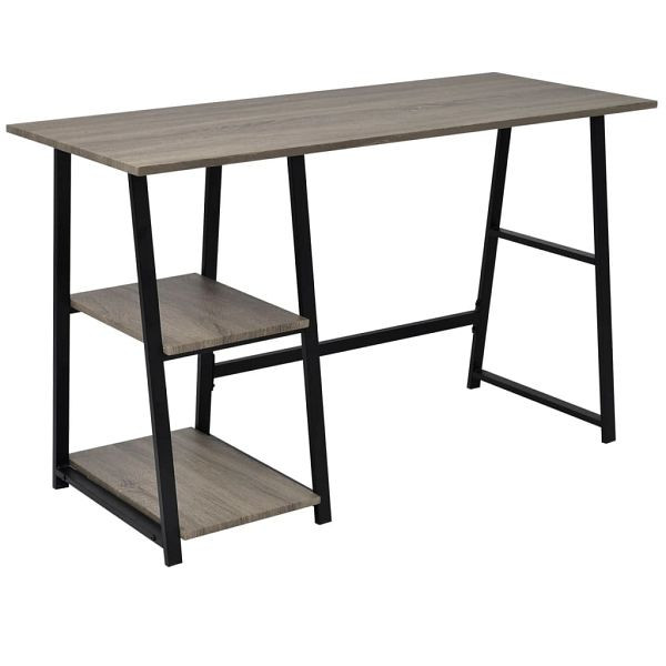 vidaXL Schreibtisch mit 2 Regalen Grau und Eiche, 20137