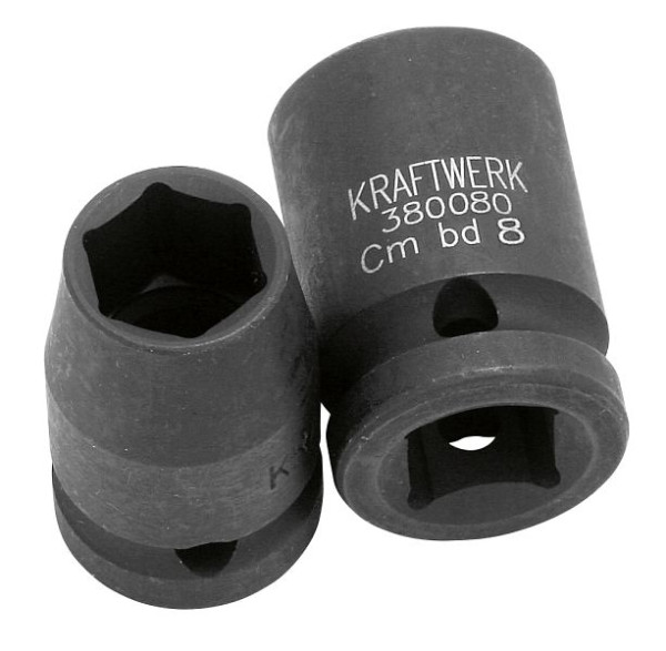 Kraftwerk 1/2" Schlag-Stecknuss 8 mm, Länge: 38 mm, 380080