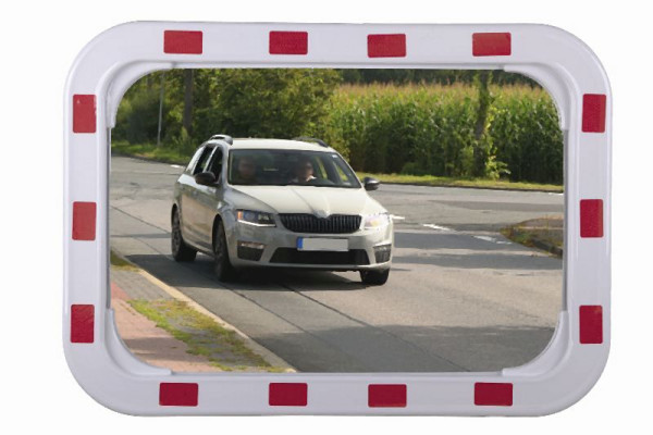 EUvex Verkehrsspiegel 40x60, 2 Jahre Garantie, Acryl, Pfostenhalterung, ED 40 x 60