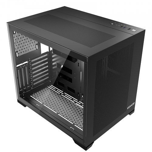 VEVOR PC-Gehäuse Mid-Tower, mit Glas, Staubfilter, Kabelmanagement, GPU bis 410 mm, ATX/M-ATX/ITX, ohne Lüfter, DNJXSQZT120MM60AL001V9