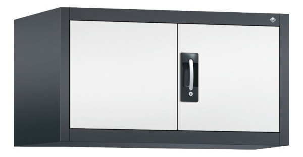 C+P Aufsatzschrank Acurado, H500xB930xT600mm, Farbe: Schwarzgrau / Verkehrsweiß, Muldengriff, 9294-000 S10016