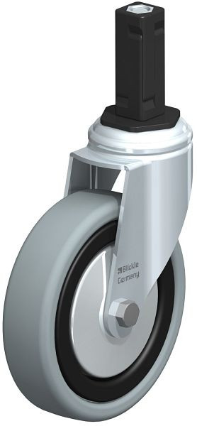 Blickle LKRA-VPA 126K-11-FA-EV13 Apparate-Lenkrolle mit Expander, Vollgummi, Grau, 848406