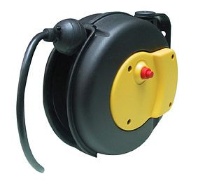 Ebinger Kabelaufroller MINI ELEKTRIK, Kunststoffgehäuse schlagfest, UV-beständig 8m Kabel H05VV-F 2x1mm² Schutzart IP 42, 2.200.002
