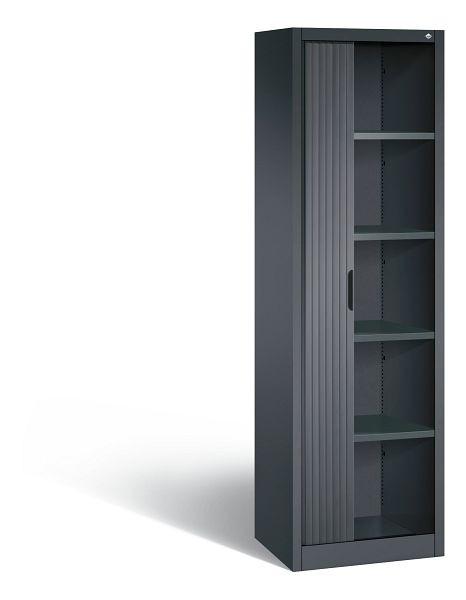 C+P Rollladenschrank Omnispace, H1980xB600xT420mm, Farbe: Schwarzgrau, Griffmulde, 5 OH, 3200-00R S10037