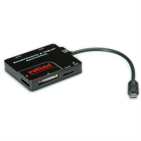ROLINE USB 2.0 CardReader für Smartphone+Tablet, 15.08.6252