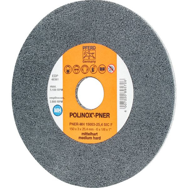 Pferd POLINOX-Kompaktschleifrad PNER-MH 15003-25,4 SiC F, VE: 5 Stück, 44691629