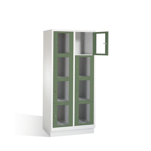 C+P Schließfachschrank Classic, H1800xB810xT500mm, Farbe: Lichtgrau / Resedagrün, 8020A224 S10005