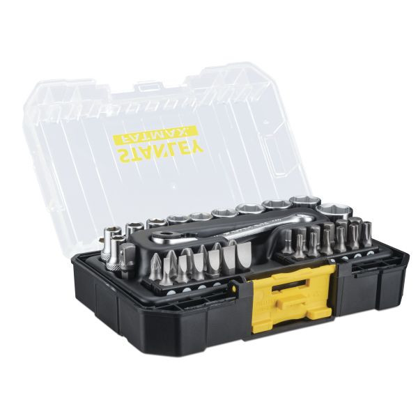 Stanley FATMAX 1/4” PRO-STACK Stecknuss Set 37-teilig, kompatibel mit dem PRO-STACK System, FMMT19101-0