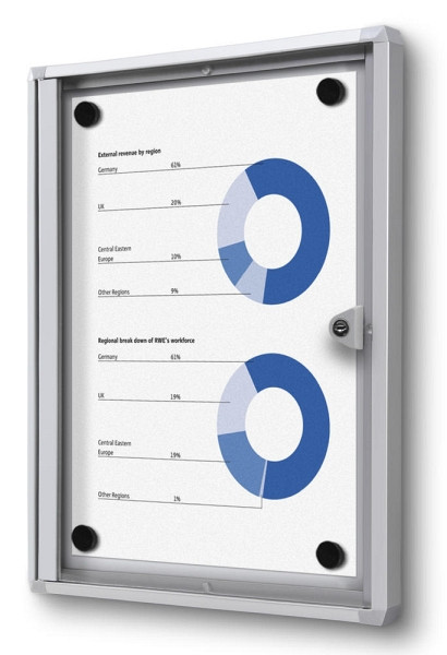 Deskin Schaukasten Metallrückwand Innenbereich, Aluminium, 271 x 26 x 350 mm, 270047