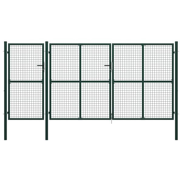 vidaXL Gartentor Stahl 400 x 200 cm Grün, Material: Stahl, 144315