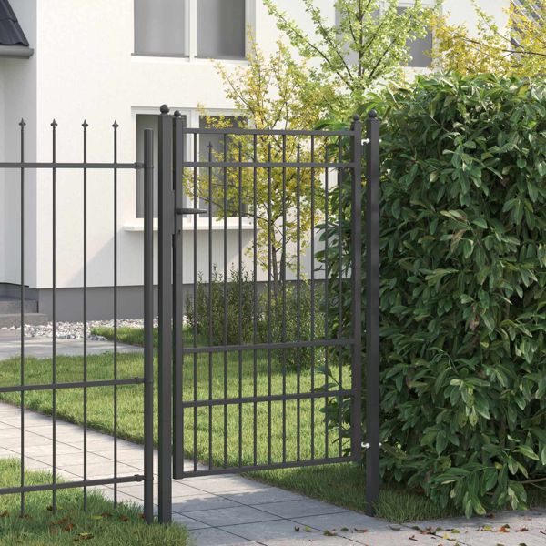vidaXL Zauntor HORST 100 x 150 cm Metall Schwarz Abschließbar, 42034066