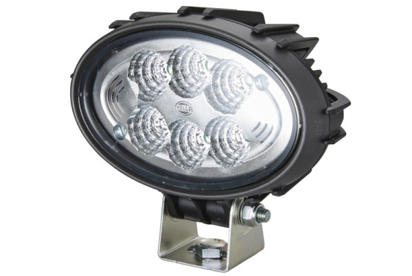 HELLA LED-Arbeitsscheinwerfer, Oval 100 Compact, 12/24V, 1850lm, geschraubt/Anbau, schwenkbarer Montagebügel, weitreichende Ausleuchtung, 1GA 996 761-111