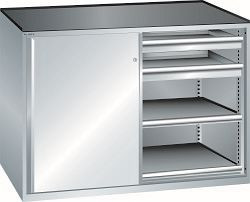 LISTA Schubladenschrank 2x36x27E (BxTxH) 1430x600x1020mm KEY Lock, Lichtgrau, 4 Schubladen, Tragkraft Schubladen: 200kg, 4 Auszugböden, 79.433.020