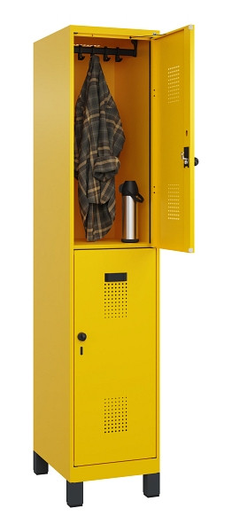 C+P Doppelstöckiger Spind Evolo PLUS, mit Füßen, 2 Fächer, 1950x400x500mm, 1023, Drehriegel, 049310-12 S10022