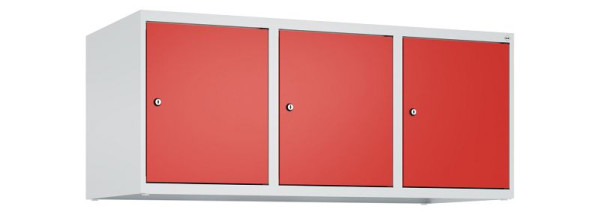 C+P Schrankaufsatz Classic PLUS, Aufsatzschrank, 7035/3020, Zylinderschlösser, 500x1200x500mm, 3 Abteile, 080090-32 S10017