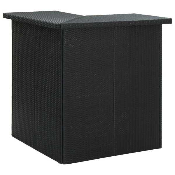 vidaXL Eck-Bartisch Schwarz 100x50x105 cm Poly Rattan, 313481