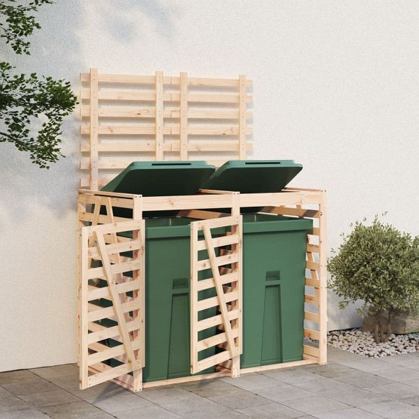 vidaXL Mülltonnenbox für 2 Tonnen Massivholz Kiefer, 3157685