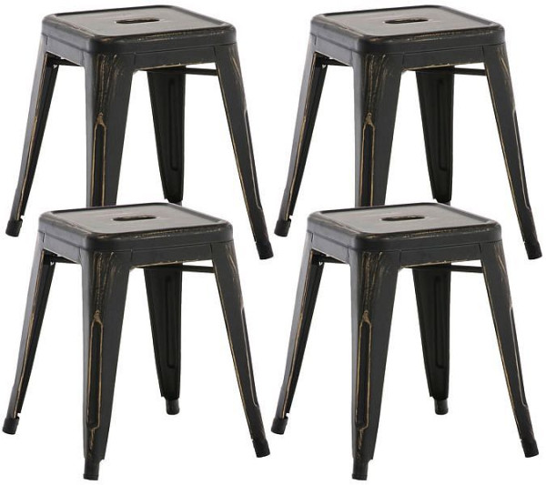 CLP Hocker Armin, schwarz-gold, VE: 4 Stück, 101156967