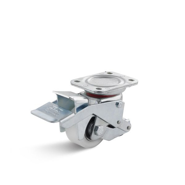 Torwegge Polyamid Heberolle, Tragfähigkeit 300 kg, Rad-Ø 75 mm, Radbreite 40 mm, Gesamtbauhöhe 115 mm, Plattenlänge 105 mm, 0047045