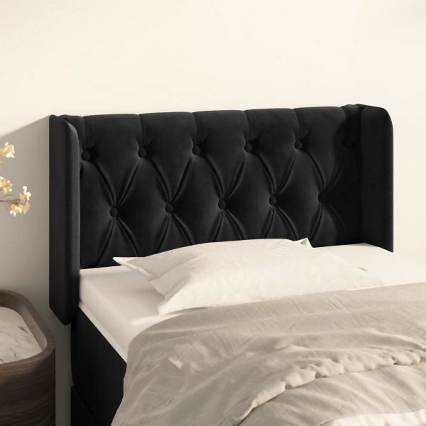 vidaXL Kopfteil mit Ohren Schwarz 83x16x78/88 cm Samt, 3119136