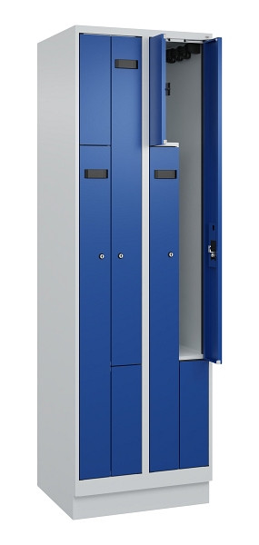 C+P Z-Spind Evolo PLUS, Sockel, 4 Fächer, 1950x600x500mm, 7035/5010, Zylinderschloss, 049023-204 S10033