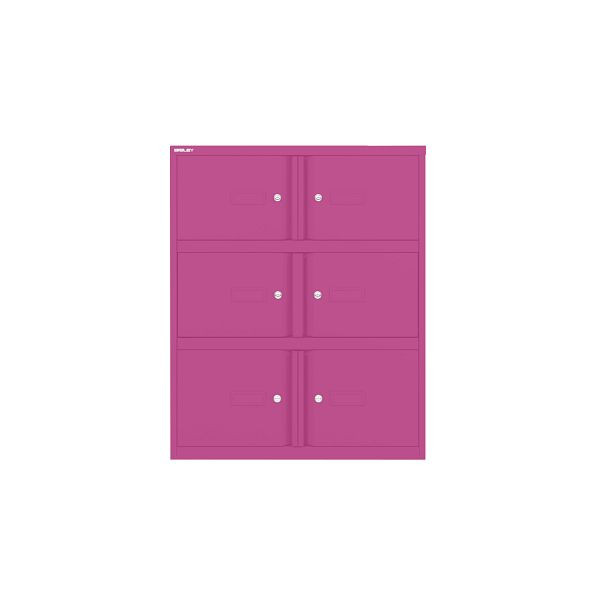 Bisley Essentials Office Locker, Höhe 1000-1024 x Breite 800 x Tiefe 470 mm, 681 fuchsia, YELD0810681