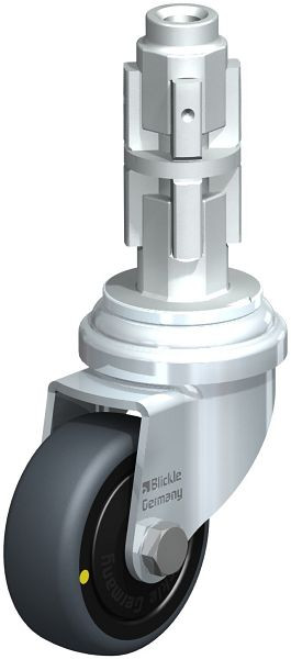 Blickle LRA-TPA 50K-ELS-FK-E03 Apparate-Lenkrolle mit Expander, Thermoplastisches Gummi-Elastomer, Grau, 694596