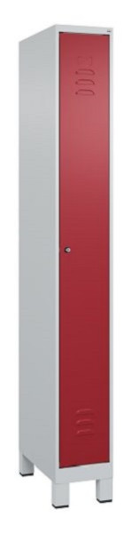 C+P Umkleidespind Classic PLUS, Füße, 1950x250x500mm, 7035/3003, Zylinderschloss, 080010-19 S10016