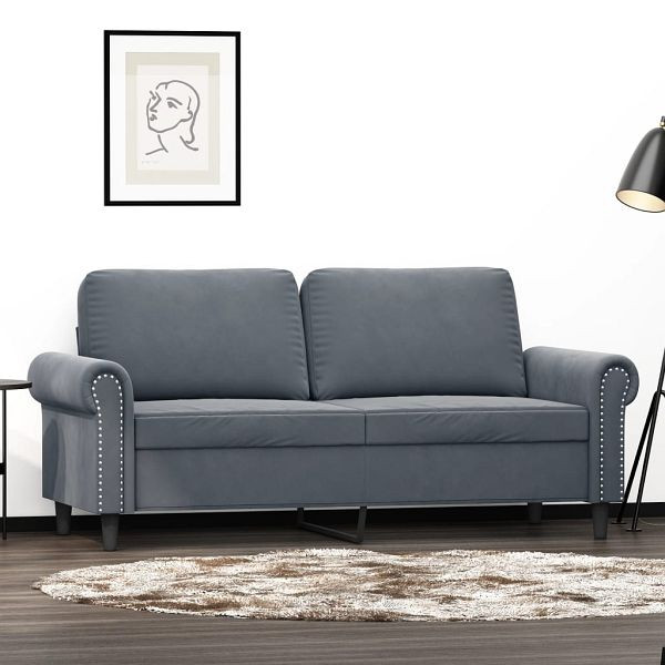 vidaXL 2-Sitzer-Sofa Dunkelgrau 140 cm Samt, 359530, 8721012136151