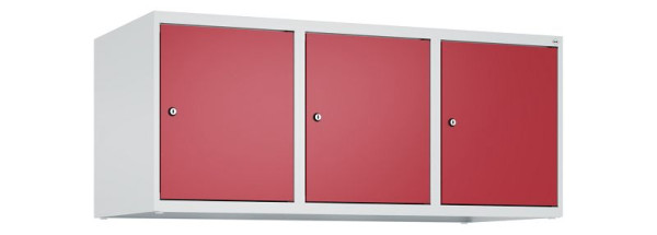 C+P Schrankaufsatz Classic PLUS, Aufsatzschrank, 7035/3003, Zylinderschlösser, 500x1200x500mm, 3 Abteile, 080090-32 S10016